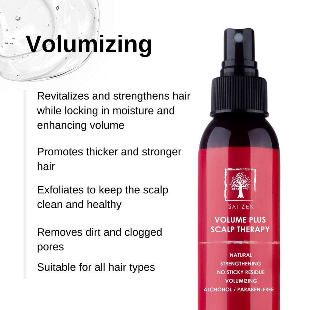 Close-up of natural ingredients in Sai Zen Volume Plus formula.