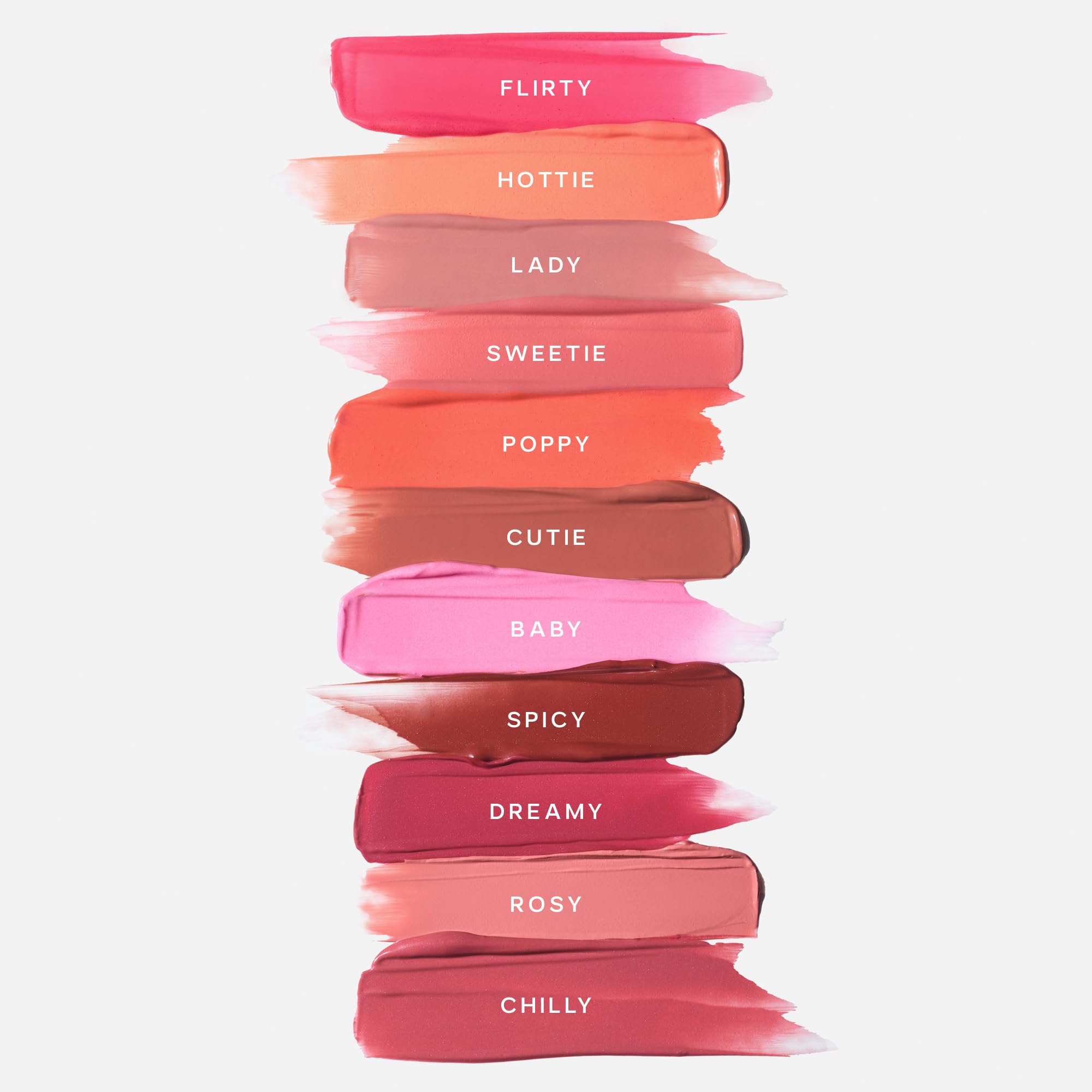 Saie Dew Liquid Blush buildable color from sheer to deeper tones.