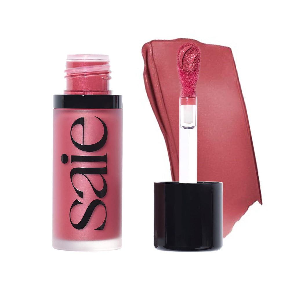 Saie Dew Liquid Blush compact shows glow-ready finish for a natural flush.