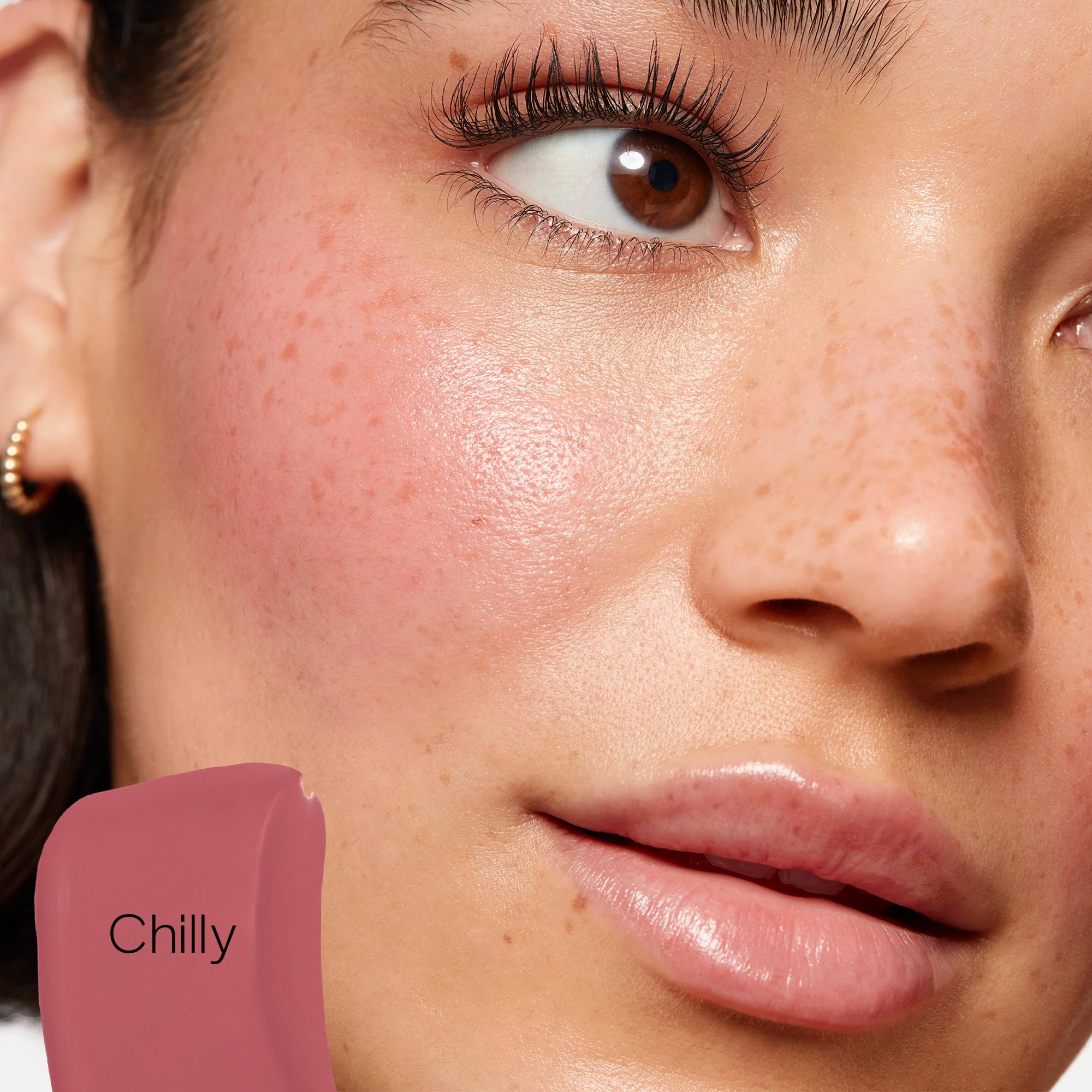 Saie Dew Liquid Blush display of nine shade options for undertone variety.