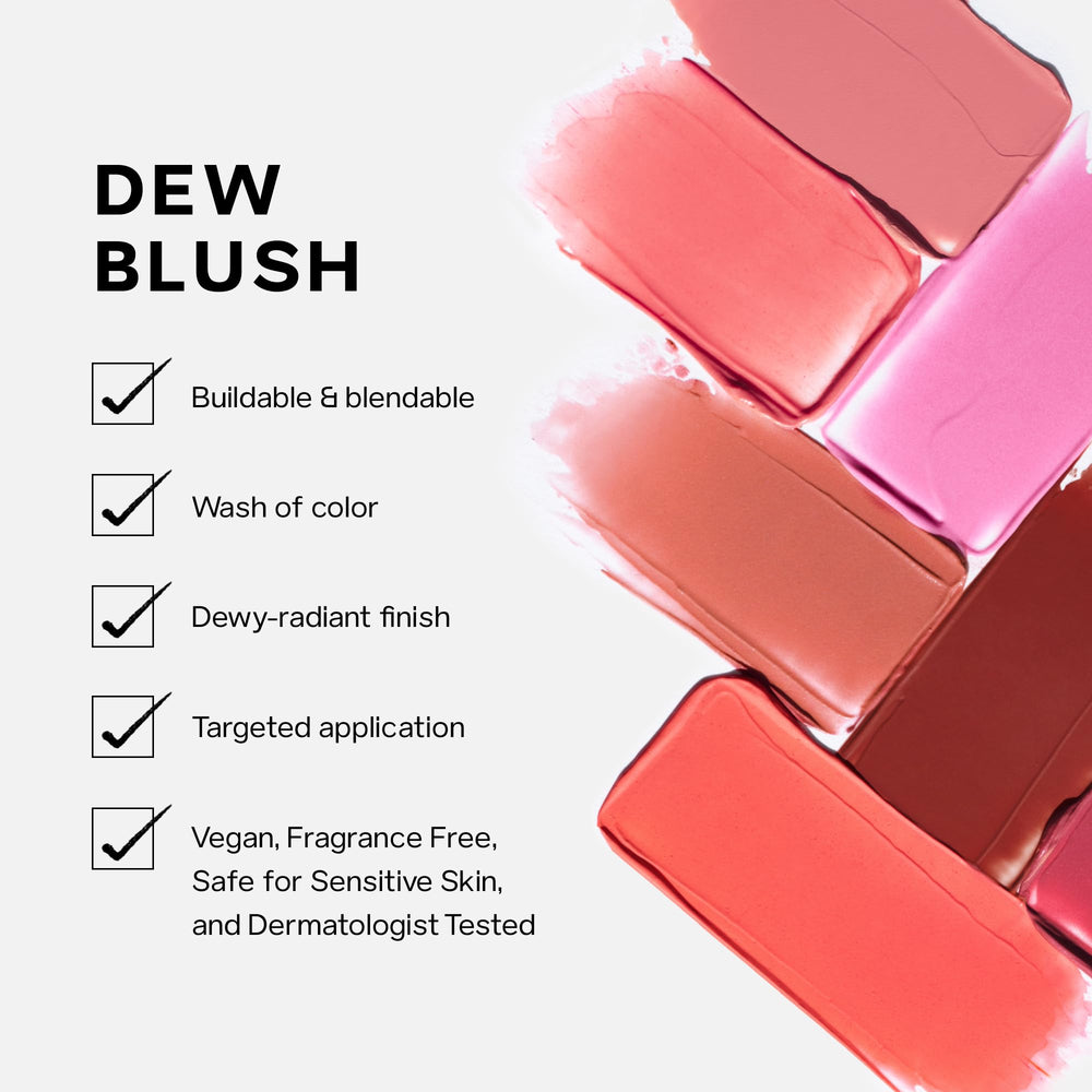 Saie Dew Liquid Blush packaging shows compact, travel-friendly design.
