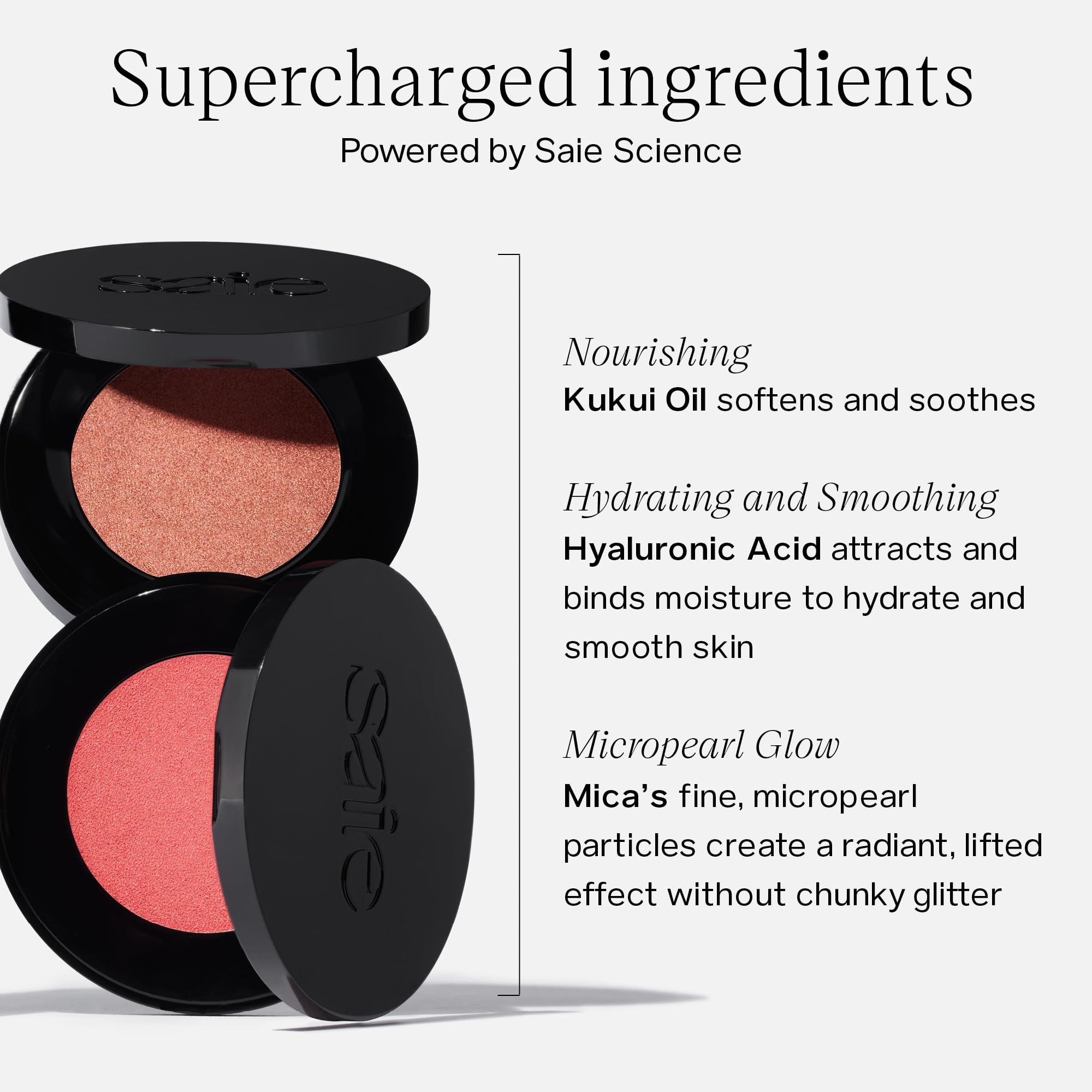 Saie Glow Sculpt double brush large end applying lift on the cheek