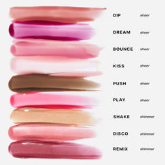 Saie GlossyBounce close-up highlighting a glossy finish on lips.