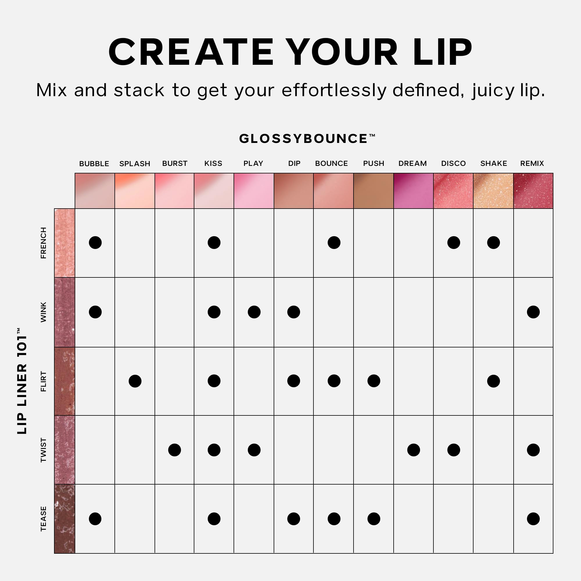Saie Glossybounce jojoba oil hydration for soft, non-sticky shine.