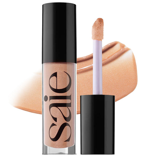 Saie Glossybounce lip gloss-oil swatches show sheer, shiny colors for everyday wear