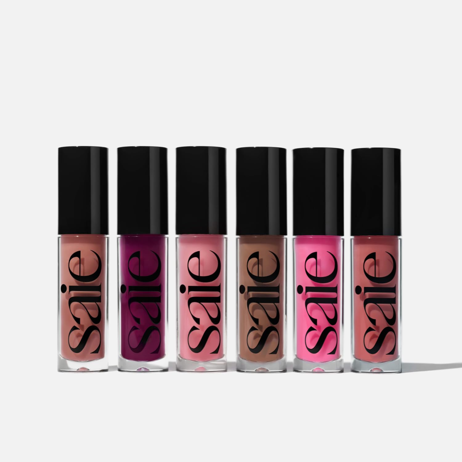 Saie Glossybounce six sheer shades for everyday wear