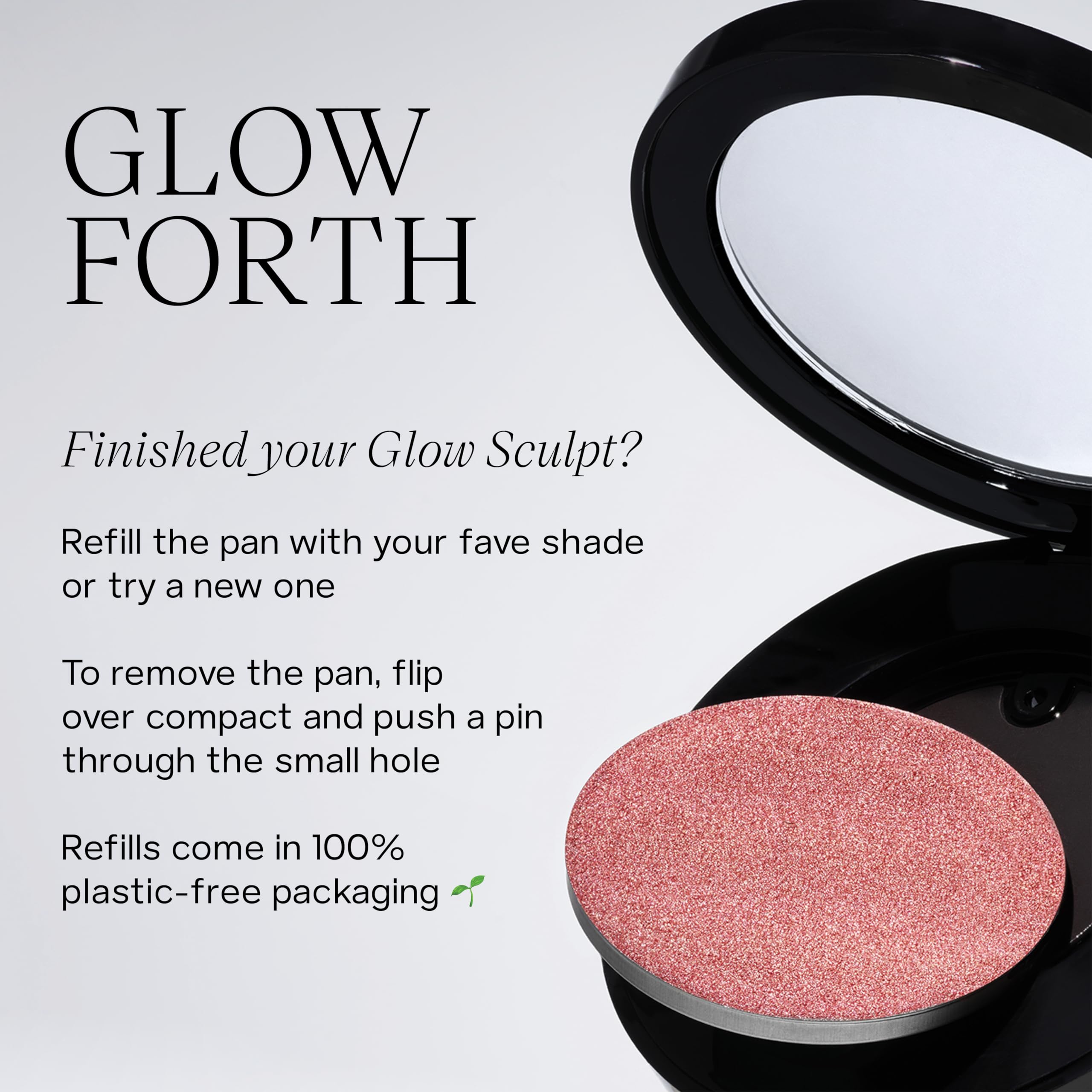 Finished glow on cheek showing radiant, lifted appearance from Glow Sculpt.