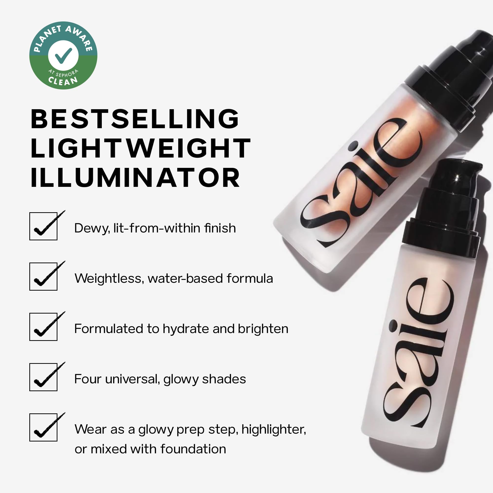 Warmglow shade of Saie Glowy Super Gel enhances natural warmth and glow