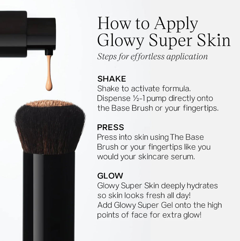 Fresh, hydrated skin after using Saie Glowy Super Skin Tint.
