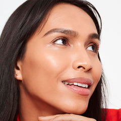 Saie Glowy Super Skin Tint texture close up highlights luminous finish.