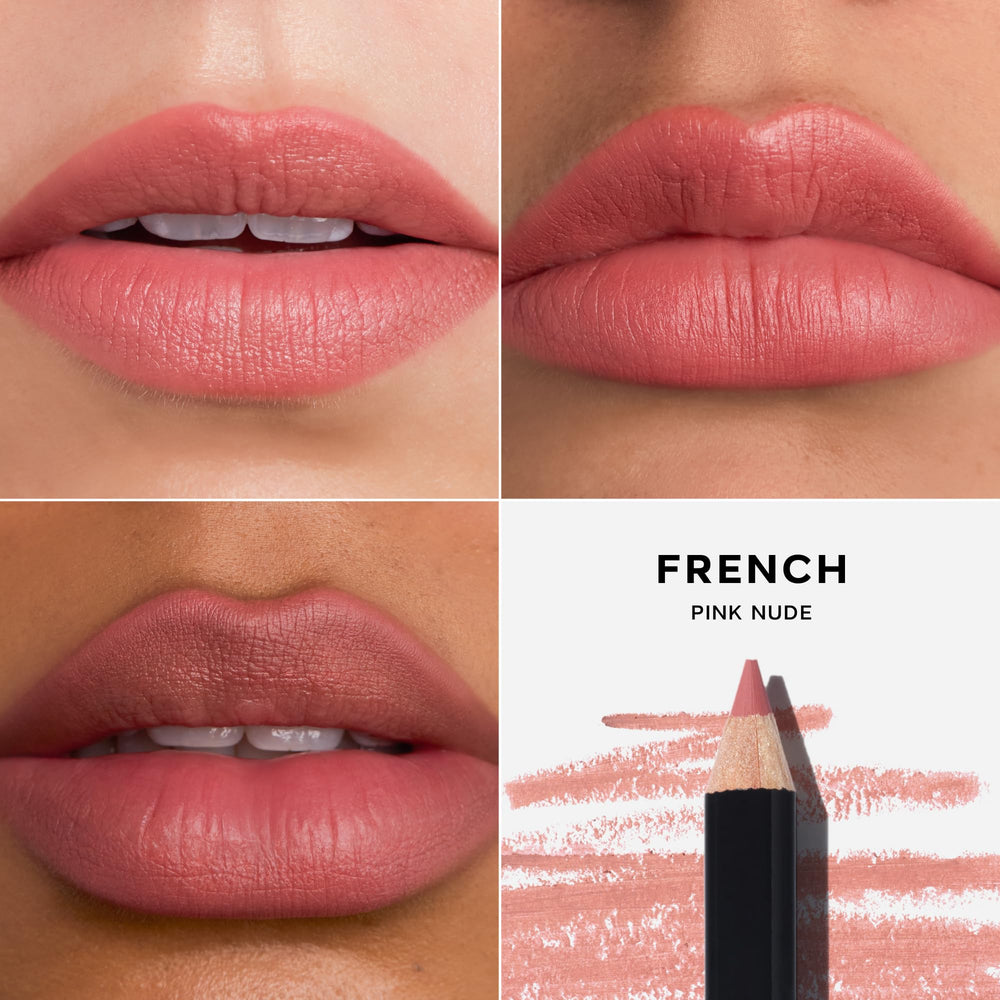 Saie Lip Liner 101 classic wooden pencil packaging minimizes waste.
