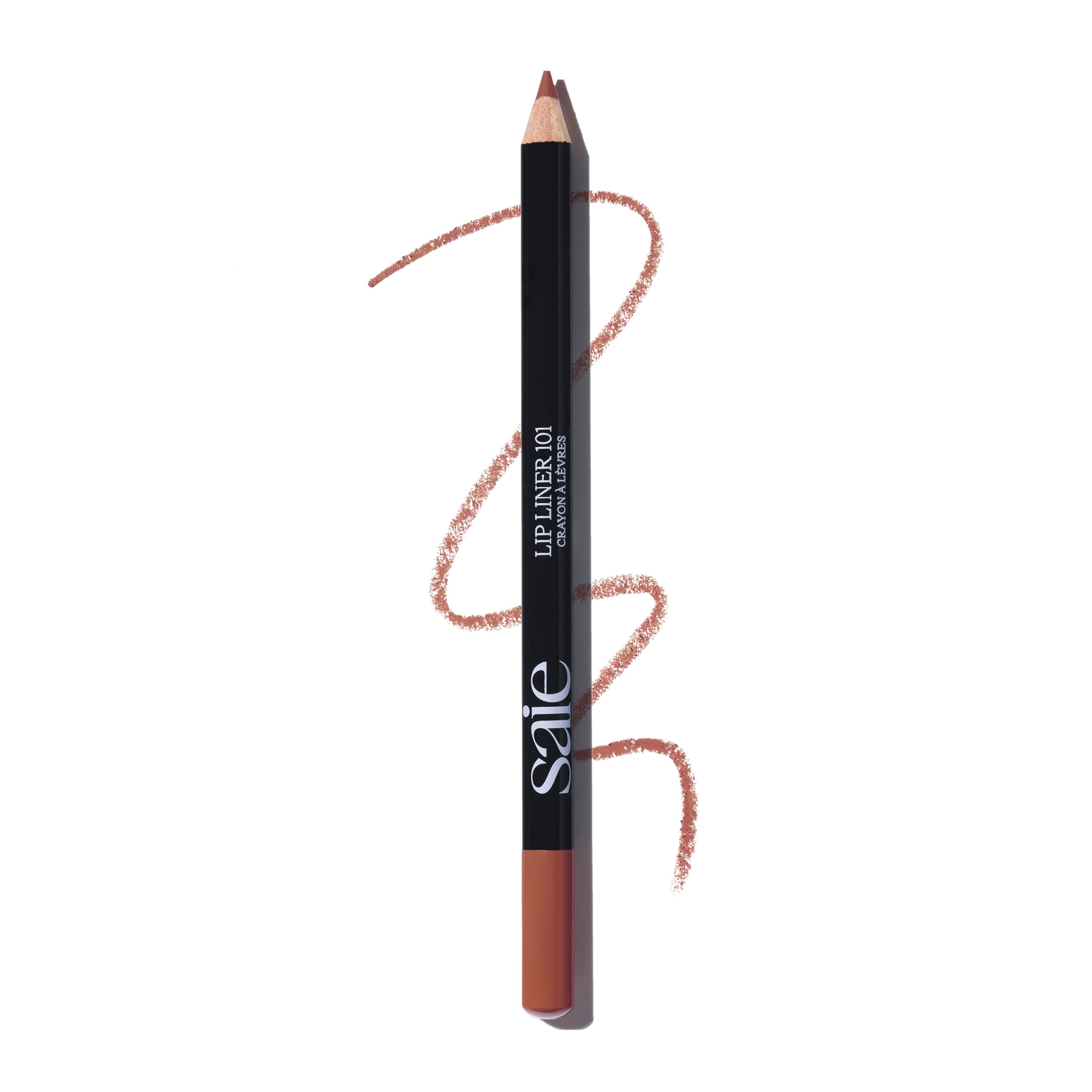 Saie Lip Liner 101 cream-glide swatch showing smooth, precise application