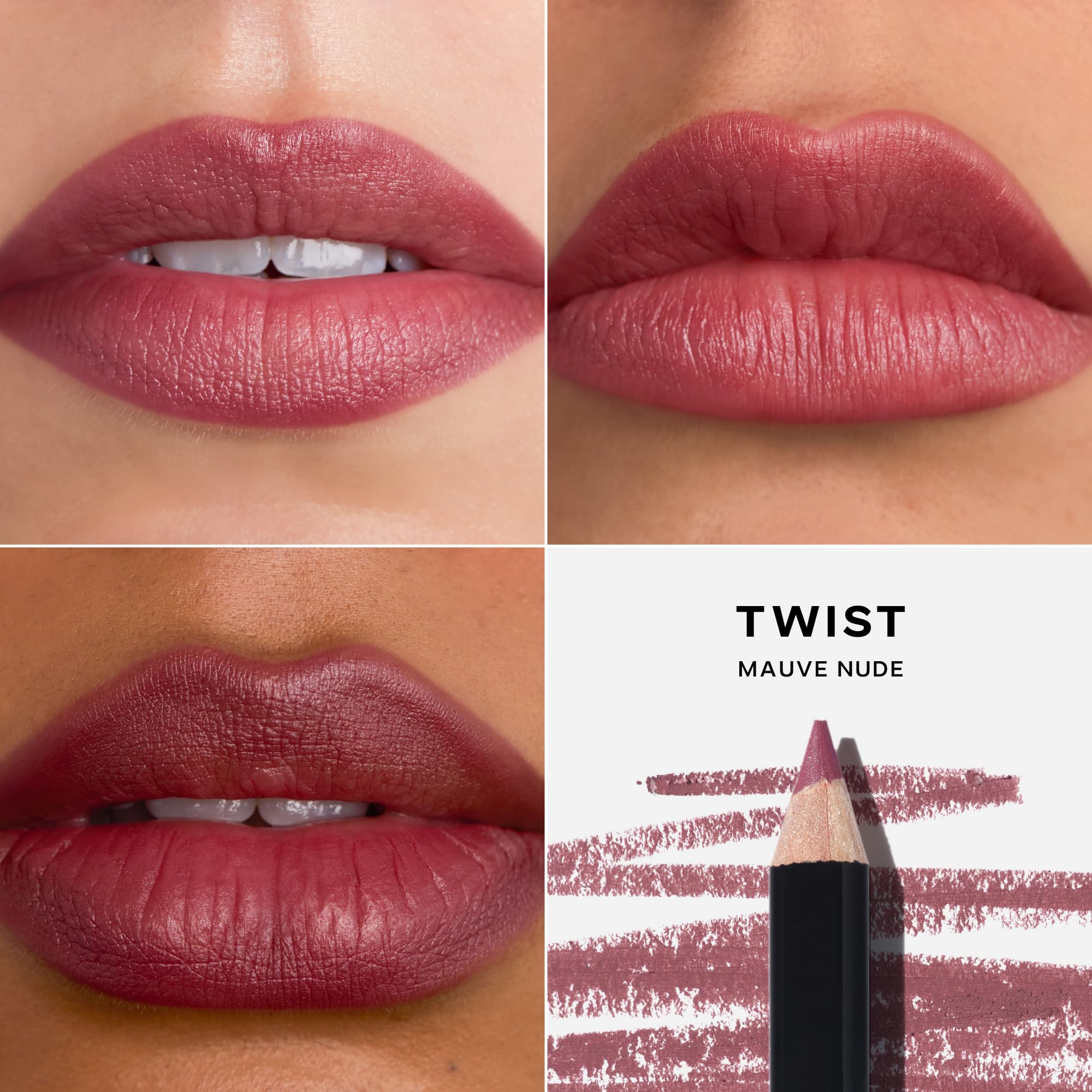 Saie Lip Liner 101 sharpened tip demonstrates clean line control.