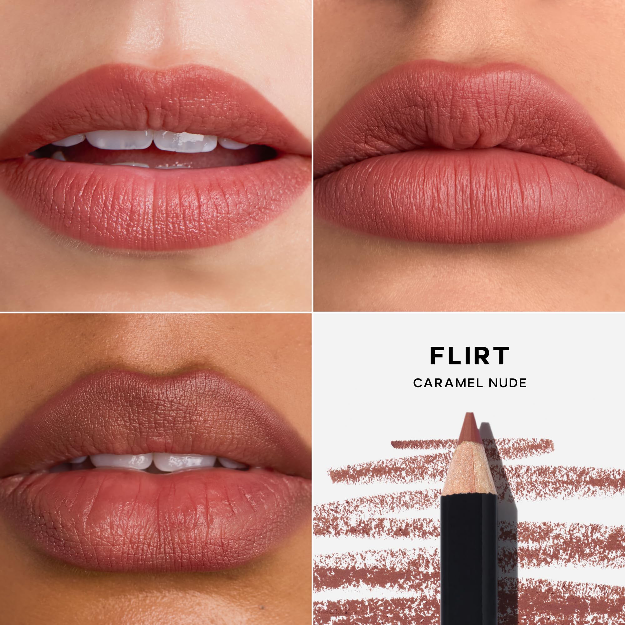 Saie Lip Liner 101 Shea butter swatch highlights creamy texture