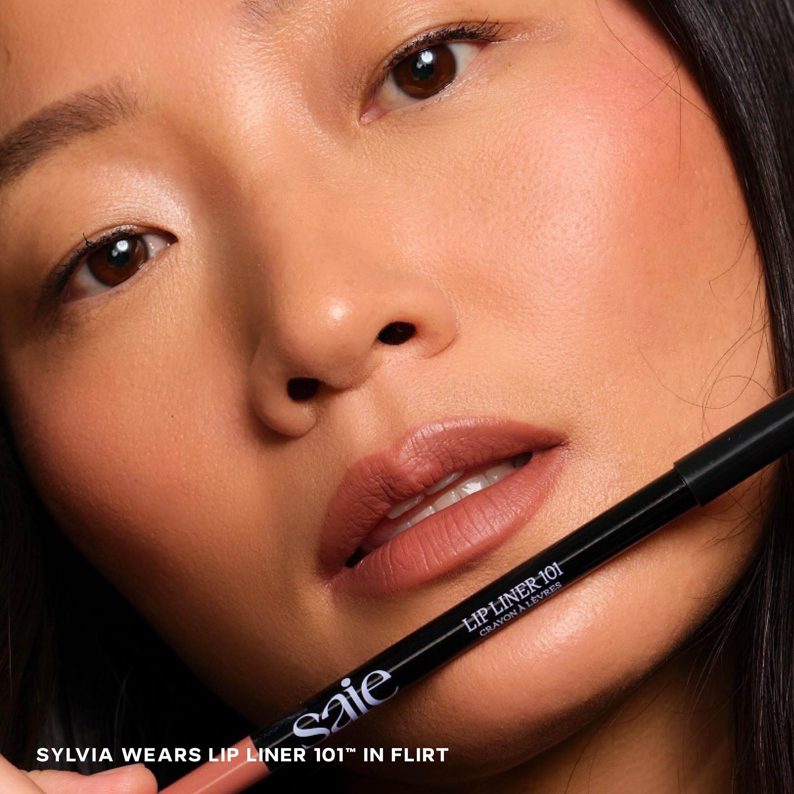 Saie Lip Liner 101 soft-matte-finish close-up for natural definition
