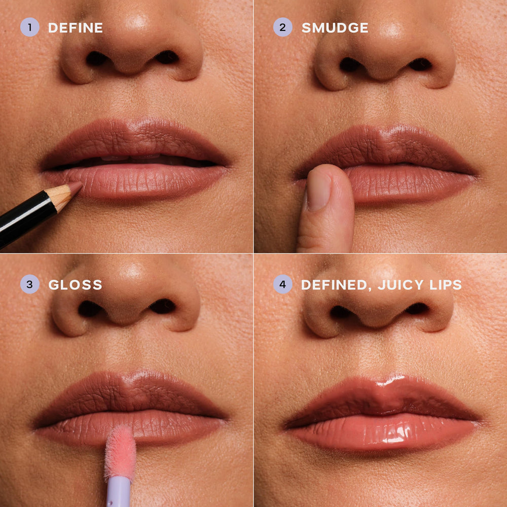 Saie Lip Liner 101 wooden pencil packaging with minimalist design.