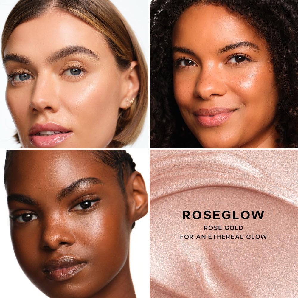 Saie Starglow swatch shows buildable shimmer for subtle highlight.