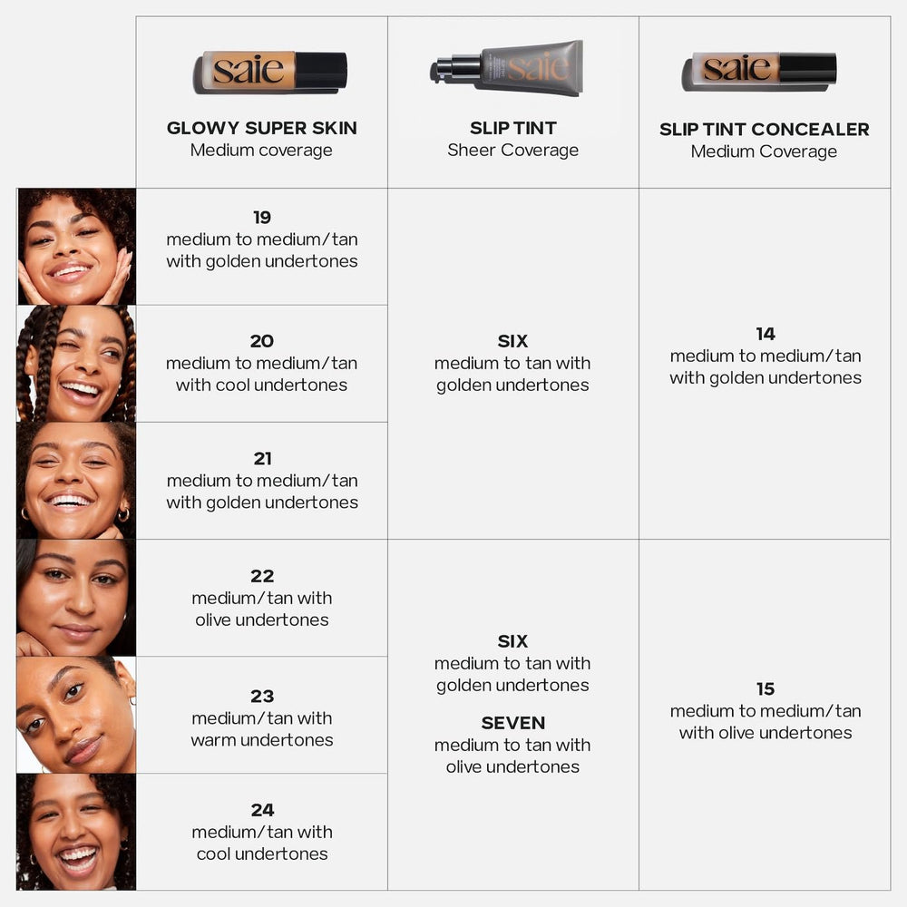 Luminous SaieGlow finish after blending across cheek and nose