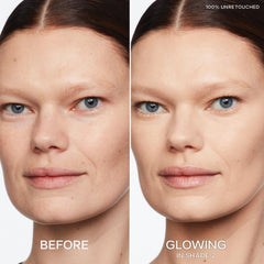 Under-eye application of Saie Slip Tint delivers a brighter, smoother look.