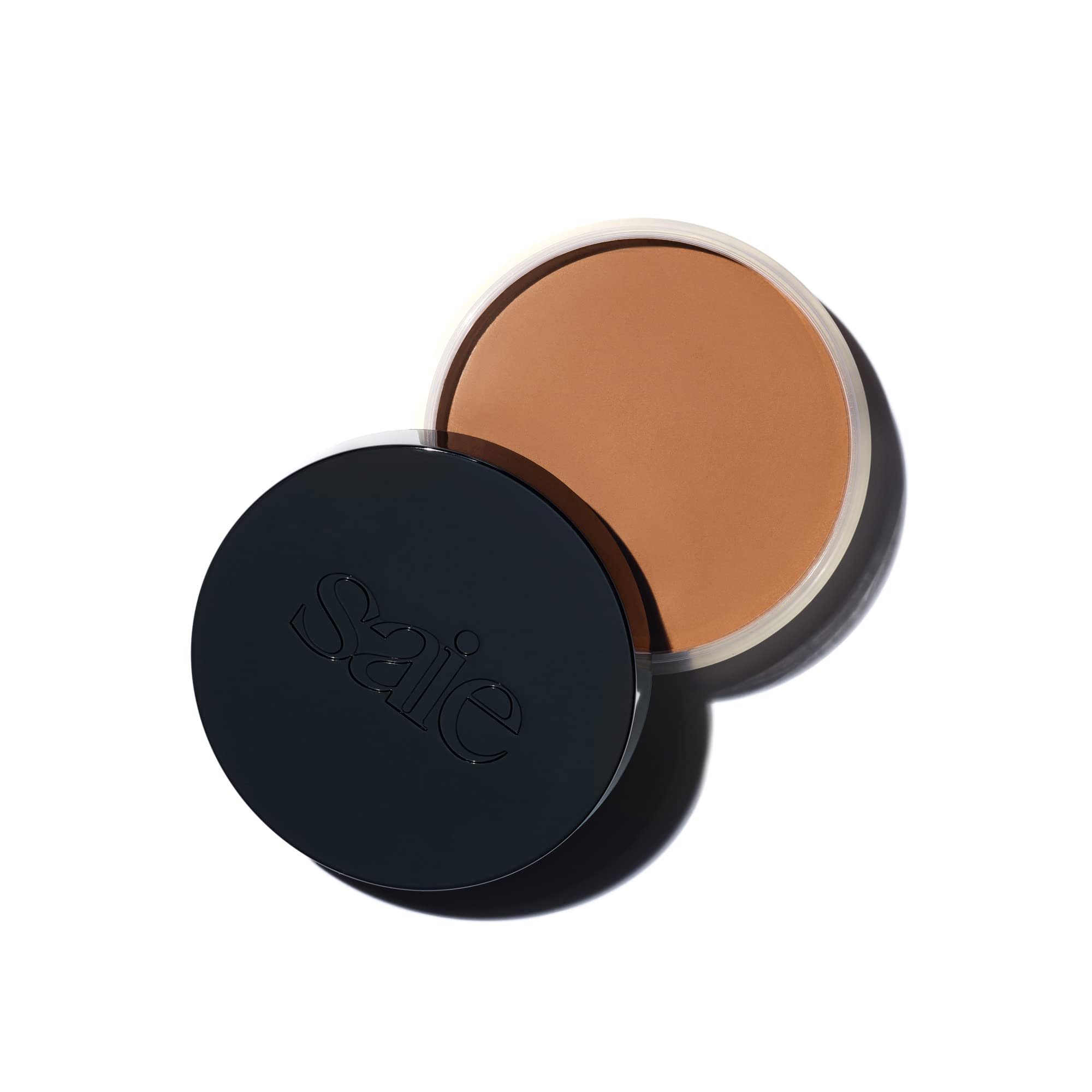 Saie Sun Melt packaging shown in a sleek, portable design.