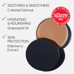 Saie Sun Melt texture close-up reveals creamy, blendable consistency.