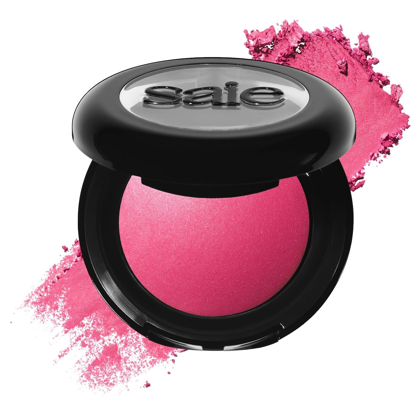 Saie SuperSuede baked blush close-up texture for velvety, diffused color
