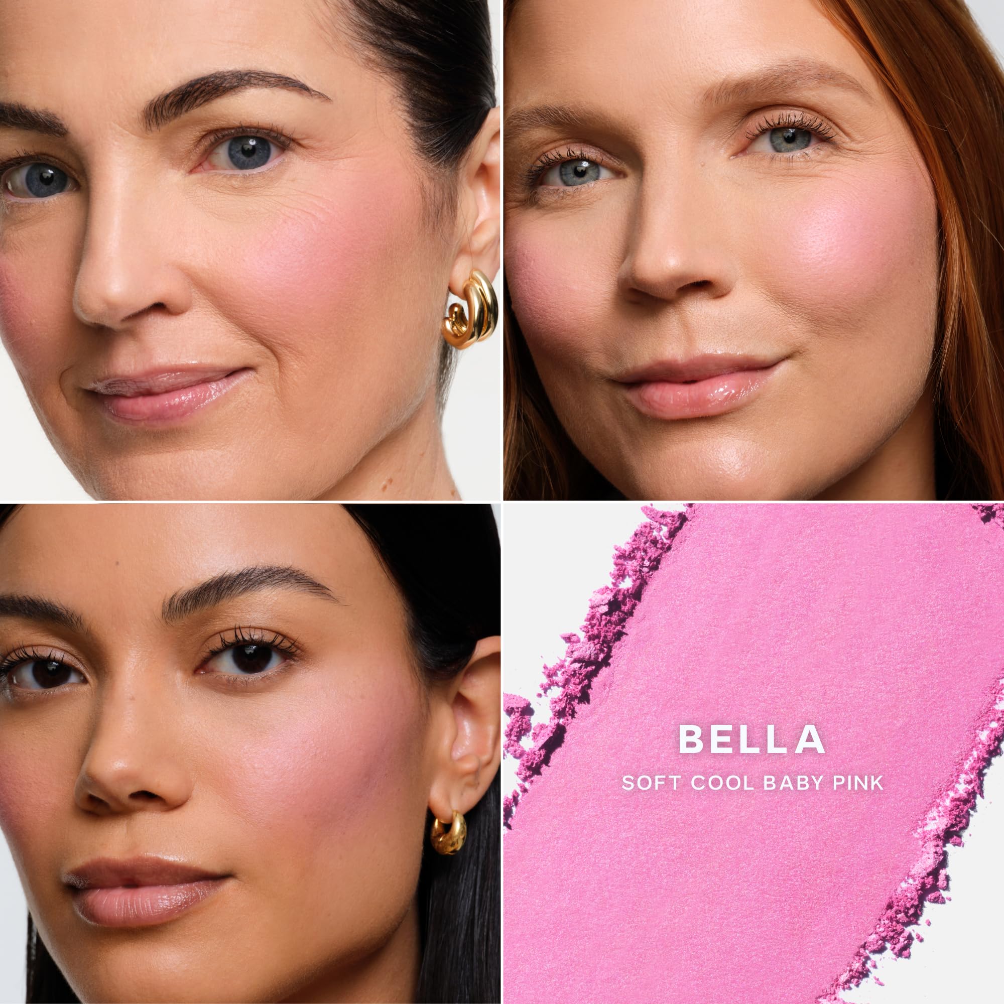 Saie SuperSuede blush on apples of cheeks for a natural flush