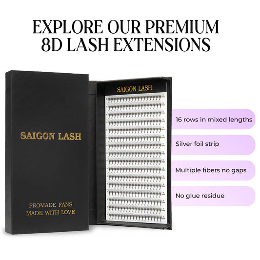 SAIGON LASH narrow-base laser tech close-up for cleaner pickups