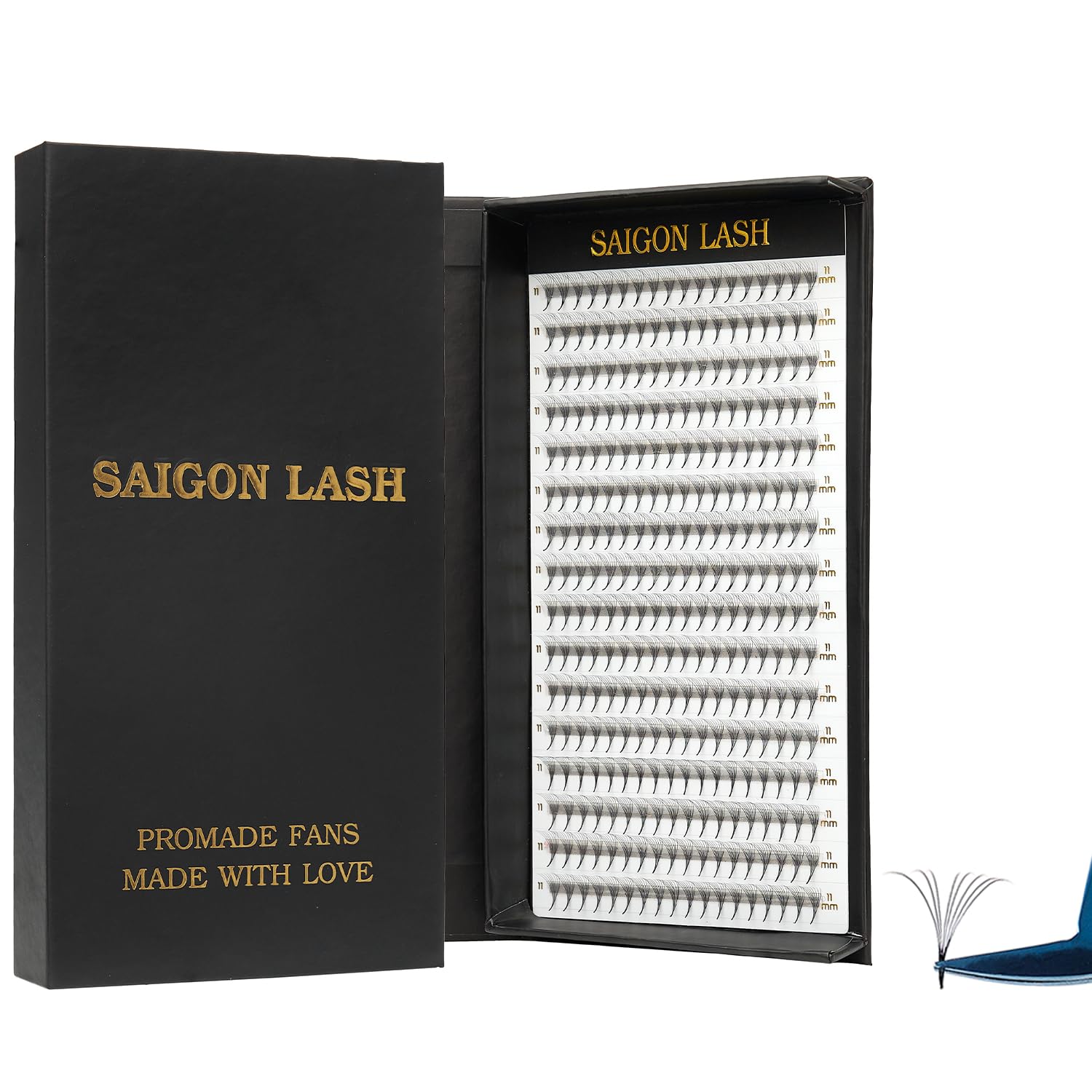 Saigon Lash wispy promade fans 3D-5D-6D-8D deliver dense, customizable volume.