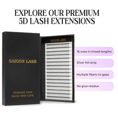 Saigon Lash promade fans 5D with defined structure for dramatic fullness