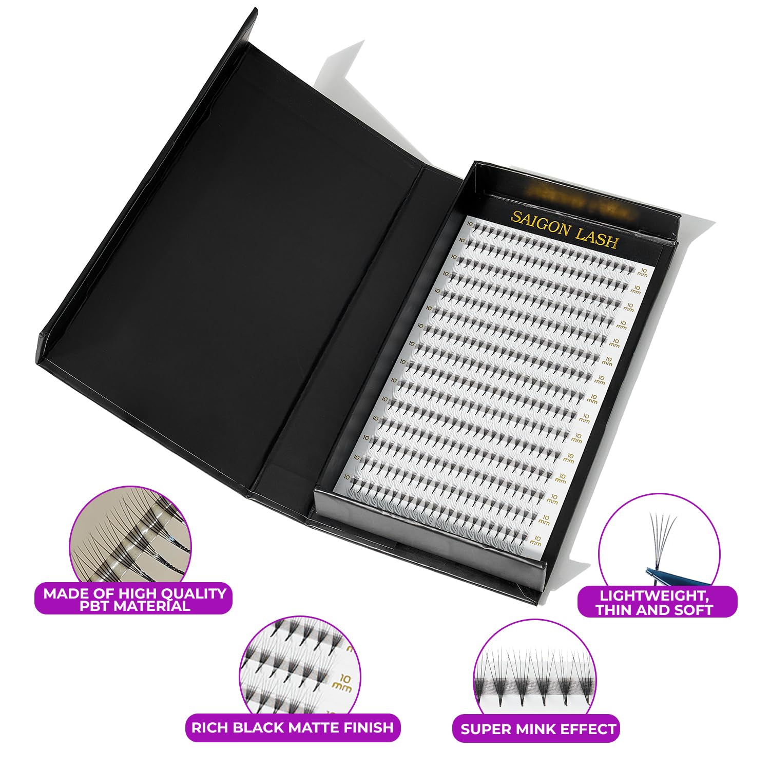 SAIGON LASH Wispy Promade vegan PBT material delivers lightweight comfort.
