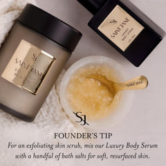 SAINT JANE luxury-bath-scene with soft lighting fosters self-care ambiance