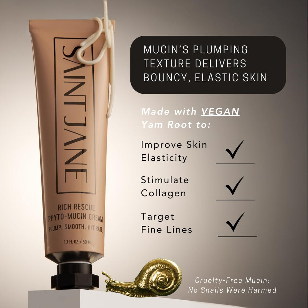 SAINT JANE Rich Rescue Cream application scene for smooth skin prep