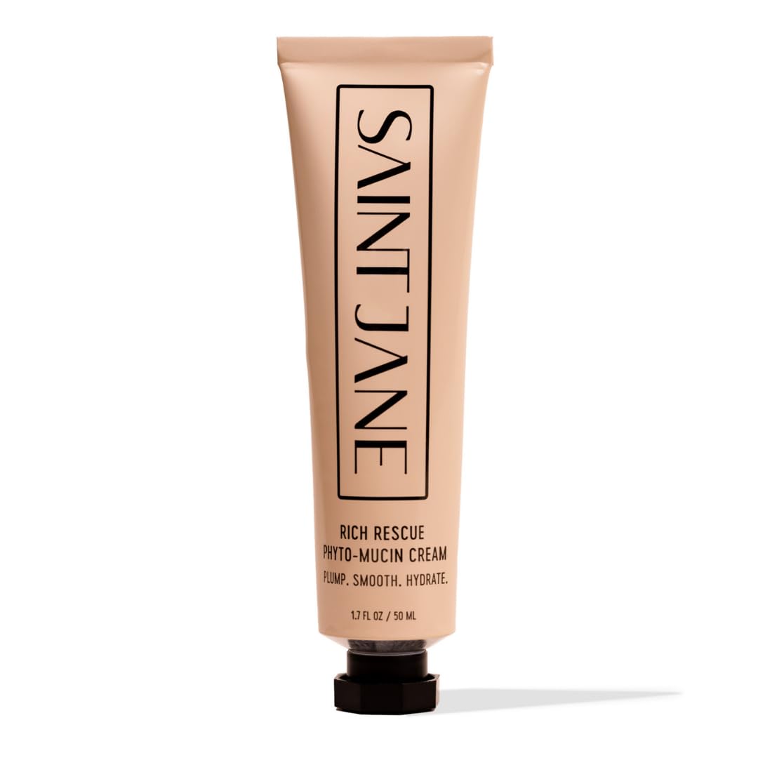 SAINT JANE Rich Rescue Cream bottle shows luxe packaging for hydration
