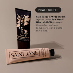SAINT JANE Rich Rescue Cream glassy finish concept in lighting
