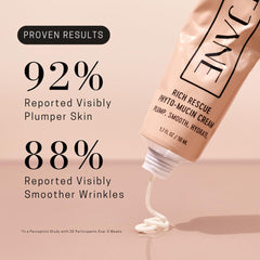 SAINT JANE Rich Rescue Cream jar close-up emphasizes premium ingredients