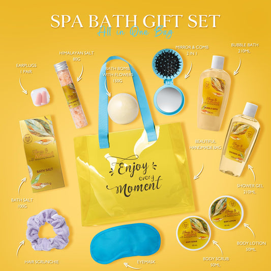 Saint Roy large canvas tote holding spa kit for on-the-go use.