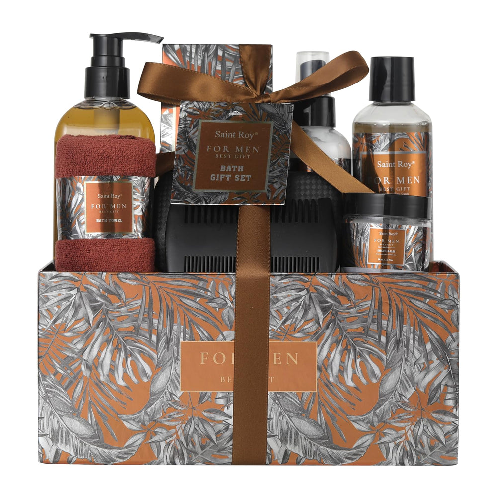 Saint Roy portable travel case with 15-piece men’s spa kit