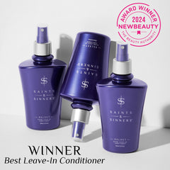Saints & Sinners Velvet Divine ingredients show aloe vera and vitamins for nourished hair.