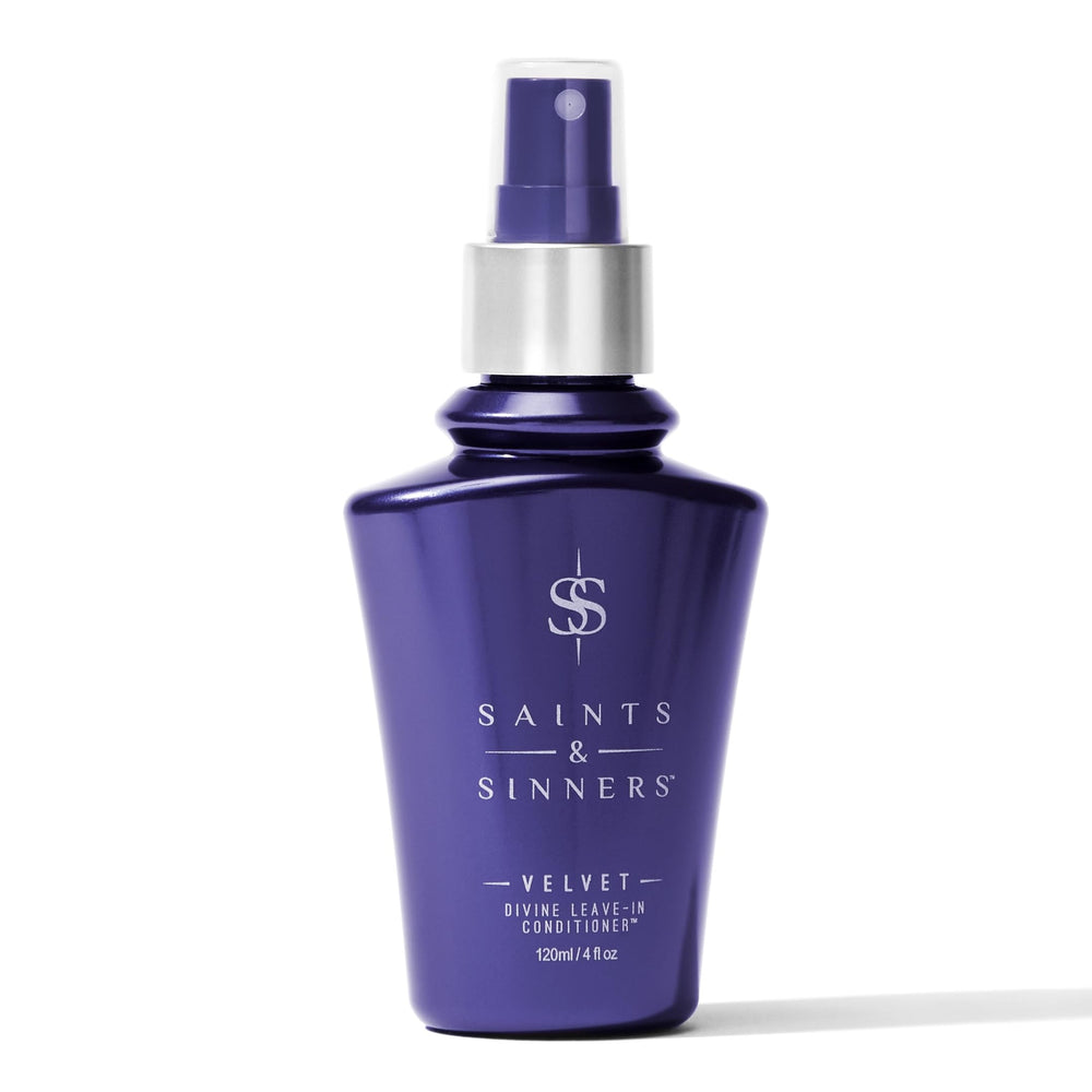 Saints & Sinners Velvet Divine leave-in bottle ready for detangling and shine
