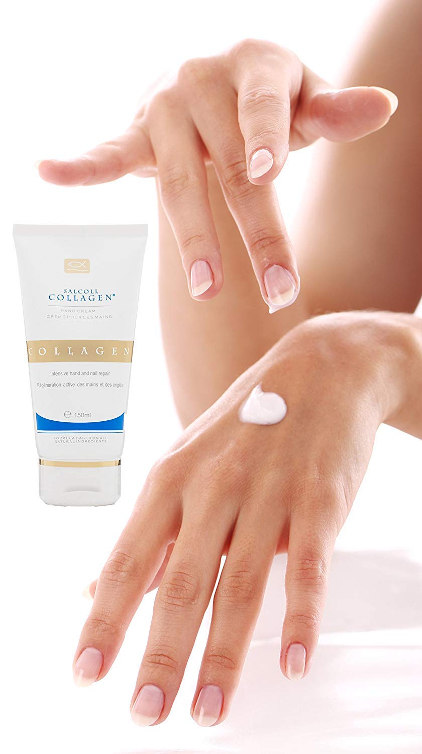 Salcoll Pure Bioactive Hand Cream packaging with box and jar.