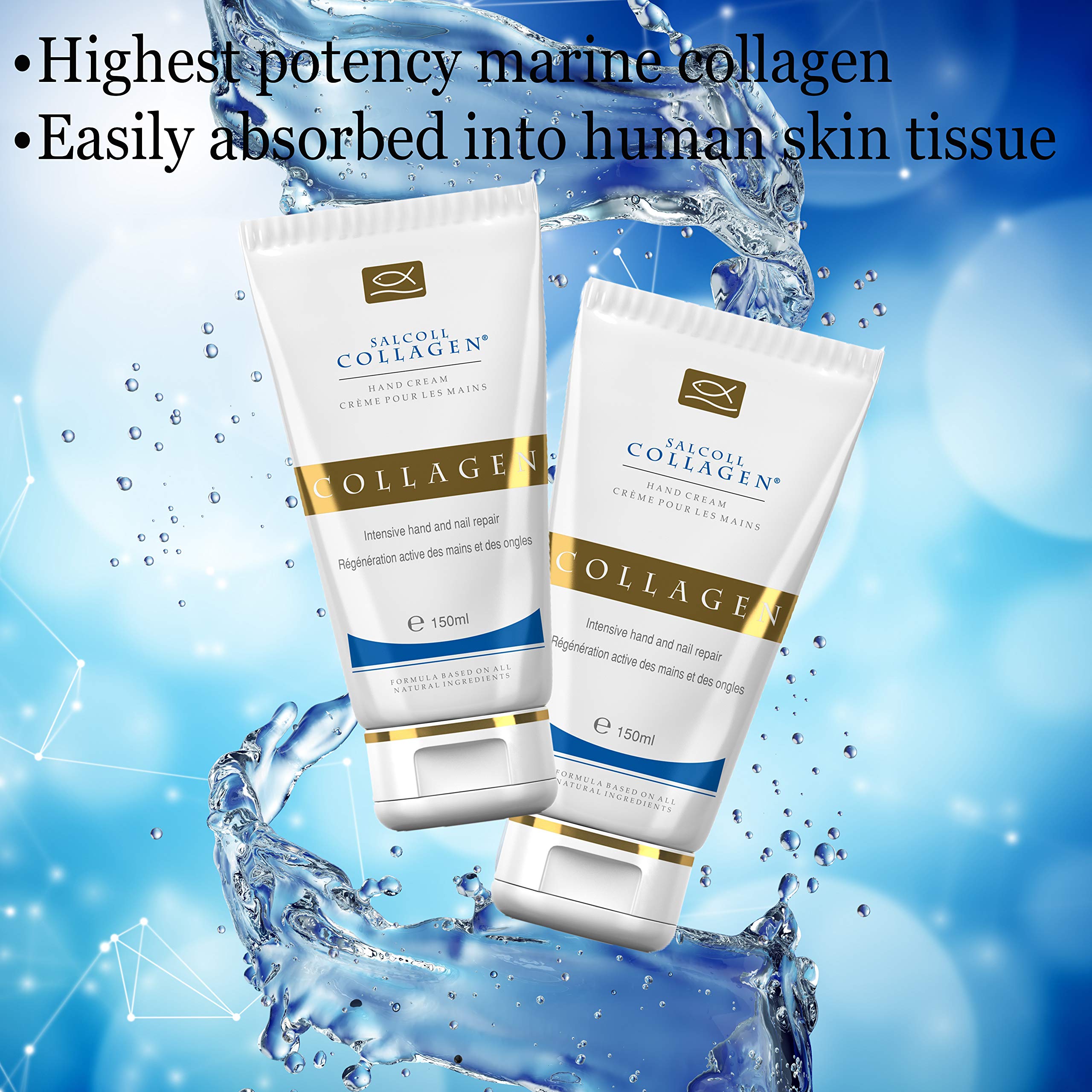 Salcoll hand cream texture close-up highlights smooth, non-greasy finish.
