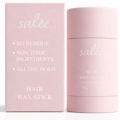 Salée Hair Wax Stick application demonstrates smooth glide for all-day hold with no residue.