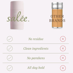 Salée Hair Wax Stick for slick-back ponytails shows smooth hold and seamless finish.