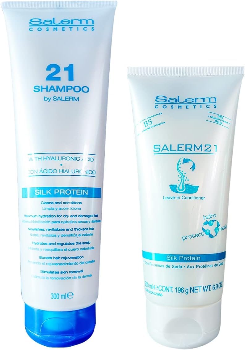 SALERM 21 repair pack shampoo and leave-in conditioner for revitalized, shiny hair