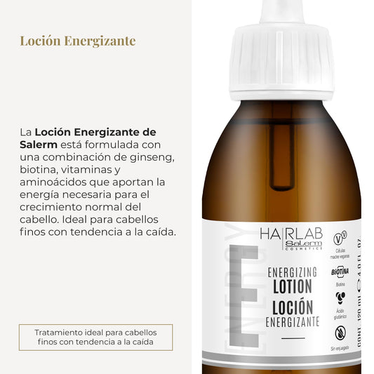 SALERM Hairlab Energizing Lotion ingredients highlight ginseng and biotin.