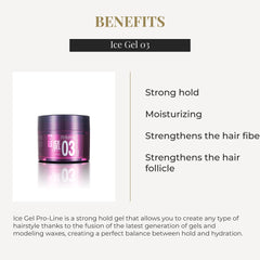 Salerm Ice Gel 03 in action shapes hair with strong flexible hold