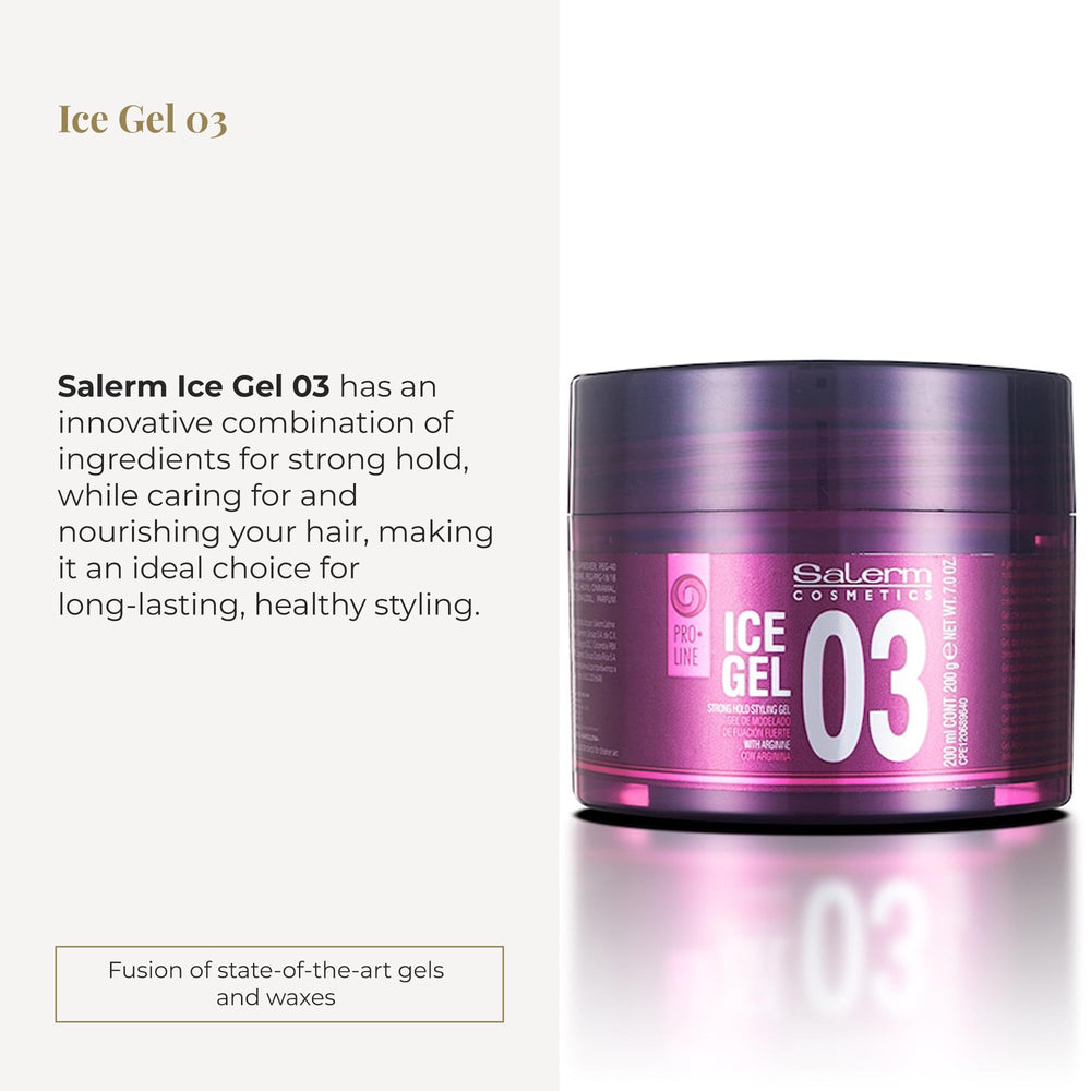 Salerm Ice Gel 03 texture swatch demonstrates even distribution and hydration