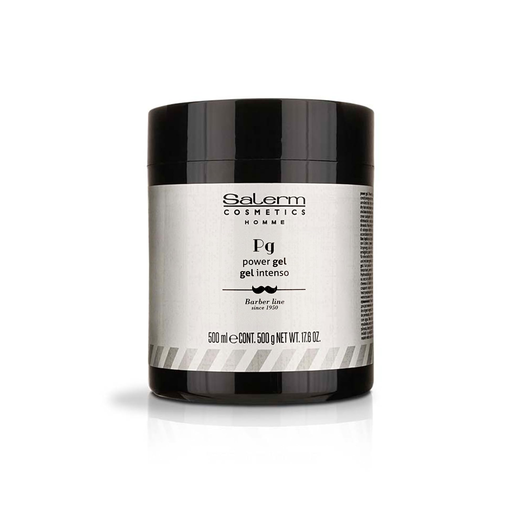 SALERM Men's styling gel in blue bottle delivers intense, long-lasting hold.