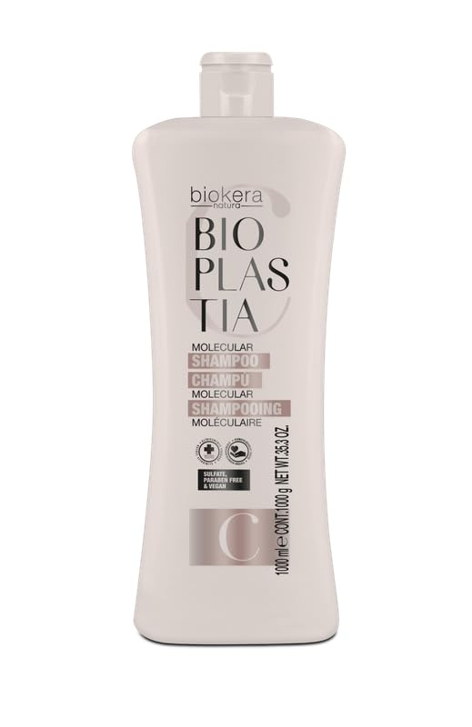 SALERM Molecular Shampoo bottle for frizz control and hydration before straightening.